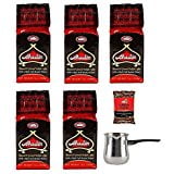 Coffee Sets Elite 5 Aladin Coffee 7 oz + 1 Turkish Coffee 3.5 oz, 1 A-Z Product Turkish Coffee Pot - 7 Piece Bundle set ()
