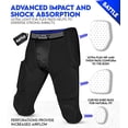 thumbnail image 3 of Exxact Sports Battle 7-Pad Youth Football Girdle with Cup Pocket, Lightweight Padded Compression Shorts with Integrated Ultra Flex Pads, Boys Girdle Football (Black, YM), 3 of 7