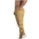 thumbnail image 5 of Pantalones cargo de algodón para hombre, de longitud completa, informales, de color liso, con bolsillos y cintura elástica, con cremallera en la pierna, 5 of 6