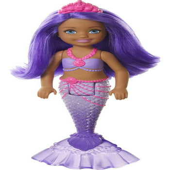 Barbie Dreamtopia Chelsea Mermaid Small Doll with Purple Hair & Tail, Tiara Accessory (6.5 inch)