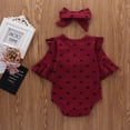 thumbnail image 3 of Fesfesfes Infant Onesie Baby Girls Valentine's Day Hearts Print Ruffles Romper Bodysuit+Headbands, 3 of 8