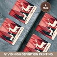 thumbnail image 6 of 3drose, Christmas Reindeer Pink Kitsch Mid-century Retro Art, Set of 4 Ceramic Tile Coasters, 6 of 7