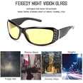 thumbnail image 3 of FEISEDY Women Yellow Sunglasses Wrap Around Anti Glare Driving Night Glasses B2547, 3 of 12