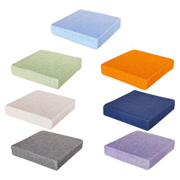 Floleo Linen Seat Cushion High Resilience Sponge Pad Comfortable Support for Sofa Chair Window Tatami Indoor Outdoor Use Removable Washable Cover