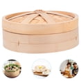 thumbnail image 3 of EeaseCA 1 Set Handmade Bamboo Steamer Kitchen Food Steamer with Lid Cooking Tool, 3 of 7