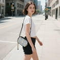 thumbnail image 5 of FORMRS Mini Crossbody Bag for Women Adjustable Shoulder Rope Travel Casual Phone Purse, Light Blue Shimmering Pattern, 5 of 7