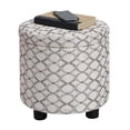 thumbnail image 4 of Designs4Comfort Pouf de Rangement d'Appoint avec Couvercle à Plateau Réversible en Tissu Gris, 4 of 7