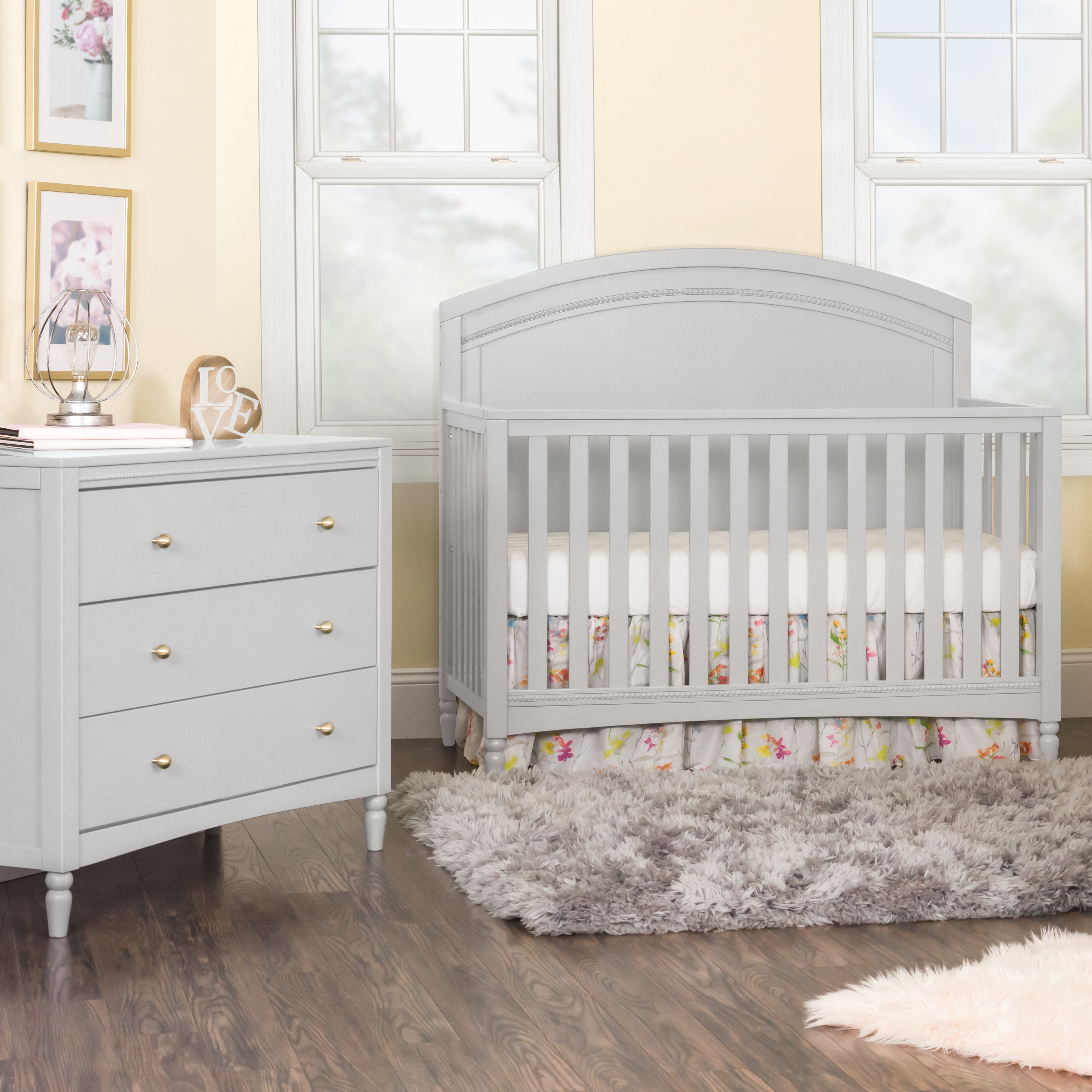 Stella 4-in-1 Convertible Baby Crib in Gentle Gray by Child Craft