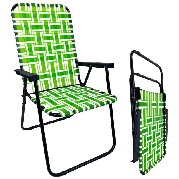  Chair Lightweight & Portable Retro Style Lawn Chair High Back