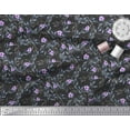 thumbnail image 3 of Soimoi Cotton Duck Fabric Leaves & Periwinkle Floral Print Fabric by The Yard 42 Inch Wide, 3 of 3