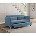 thumbnail image 2 of Pemberly Row Velvet Upholstered Click Clack Convertible Sofa in Blue, 2 of 4