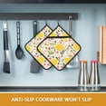 thumbnail image 6 of PRIYAL Retro Groovy Flower Bee Honeycomb Pot Holder Set of 2,Heat Resistant Potholders Oven Hot Pads for Kitchen Cooking Baking BBQ, 6 of 14