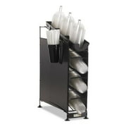 San Jamar Wireworks Cup Dispenser and Lid Organizer, 3-Tier, Holds 270 Cups, Metal, Black Includes one dispenser.