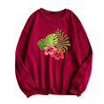 thumbnail image 3 of WEAIXIMIUNG Sweatshirts pour Femmes Tendance Légers Décontractés à Imprimé Floral Col Rond Pull Manches Longues Coupe Ample, 3 of 3