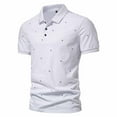 thumbnail image 2 of Mens Shirts Casual Stylish White T Shirts for Men Summer Fashion Casual Short Sleeve T-shirt Slim Fit Men's Top Lapel Shirt Men'S Undershirts,White,XXL, 2 of 9