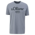 thumbnail image 1 of s.Oliver Camiseta hombre - Basic, estampado logo, cuello redondo, algodón Gris claro 3XL (XXX-Large), 1 of 5