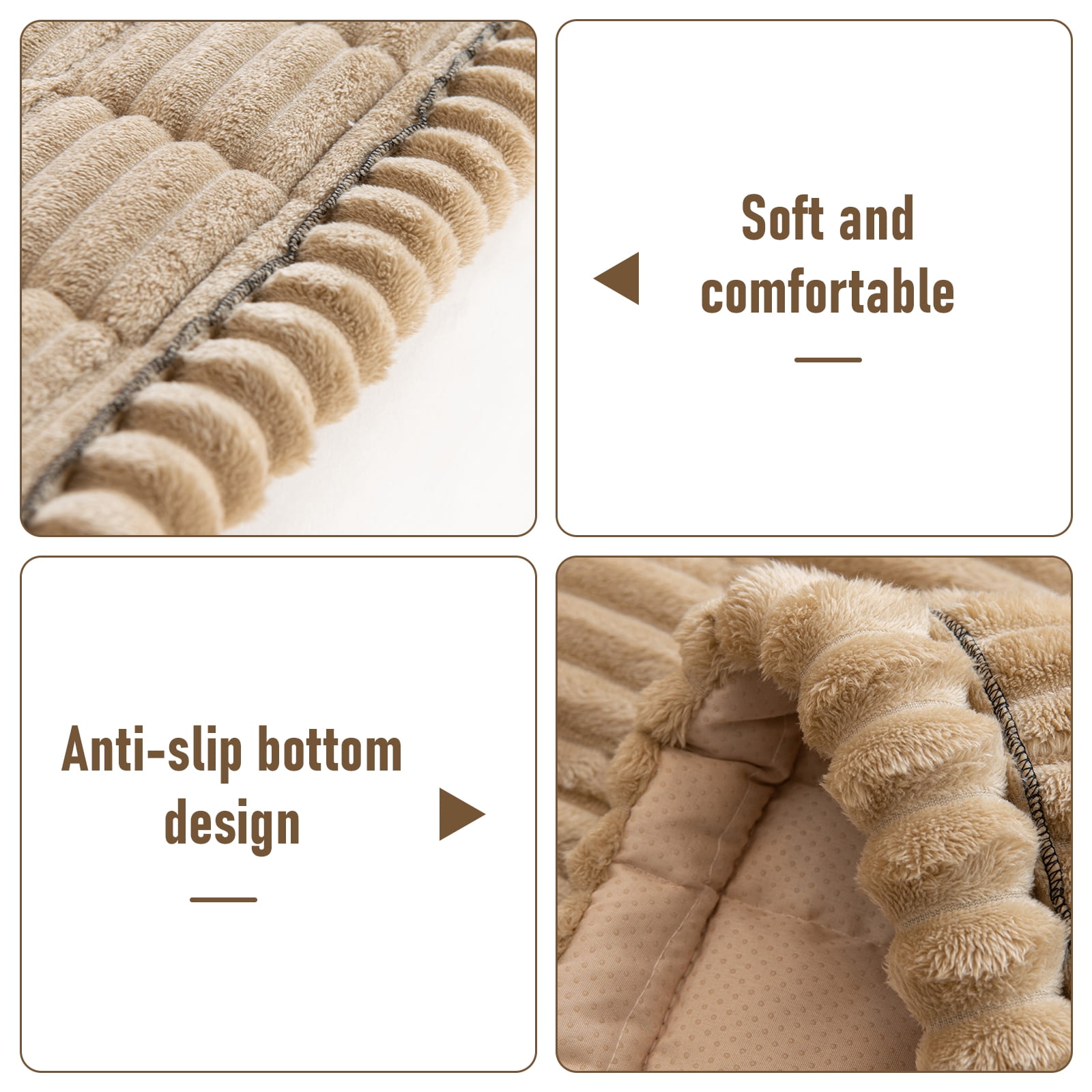 Eurhowing Pet Couch Cover Waterproof, Non Slip Plush Sofa Slipcover for Couch, Bed, Floor, Fuzzy Blanket Mat Furniture Protector for Dogs Cats (28x83in, Light Coffee)