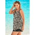 thumbnail image 3 of Swim 365 Women's Plus Size Longer-Length Tankini Top, 3 of 6