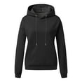 thumbnail image 3 of IROINNID Women's Fall Tops Long Sleeve Fall And Winter Solid Color Hooded Sweatshirt Loose Fit Casual Basic Hoodie,Black, 3 of 8