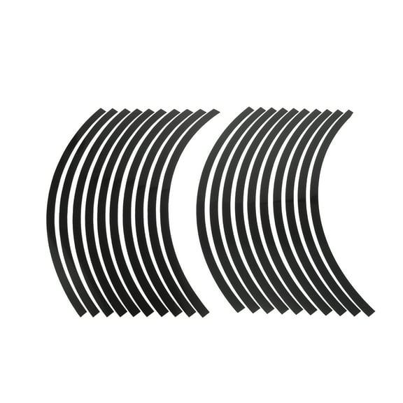 20pcs Black Fit 20" Wheel Motorcycle Car Bike Wheel Rim Sticker Strips Reflective Tape