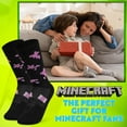 thumbnail image 3 of Minecraft Boys Crew Socks - Calcetines juveniles suaves y transpirables, paquete de 3 o 5 - Regalos para jugadores (Negro/Multi 7-10 años), 3 of 6