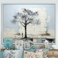 thumbnail image 1 of Designart Minimalism framed wall Art, Grey Minimalism Tree silence I , Minimalism Large framed wall art decor, Grey Modern White Framed Wall Art, 44x34 inches White Color Frame, 1 of 5