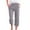 Gray, variant on Christmas Clearance! Ohufall Capris For Women Casual Summer Clearance,Solid Color Elastic Loose Pants Straight Wide Leg Trousers With Pocket, Cropped Pants