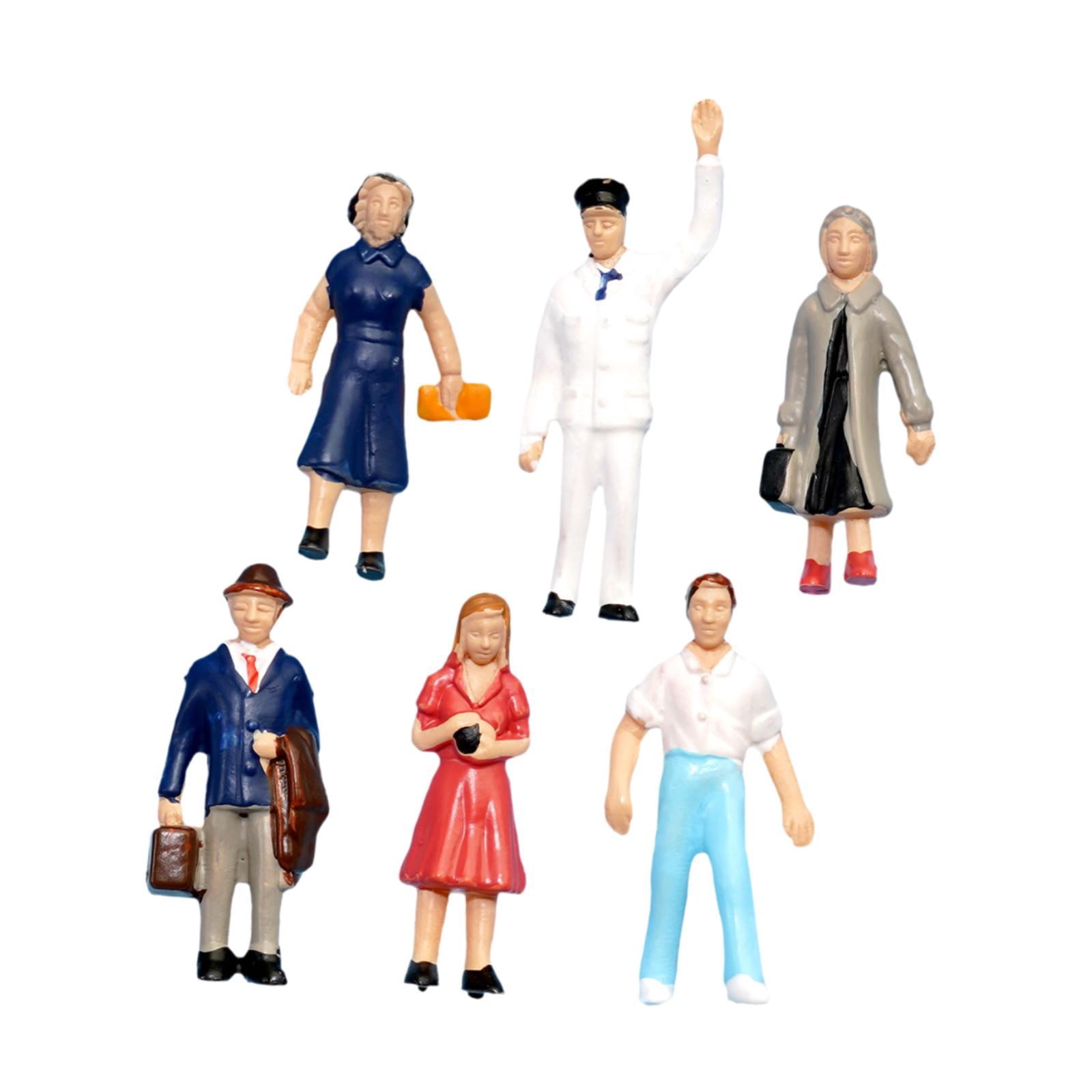 LeeQinersw 6x 1/87 HO Scale Miniature People Figurines Collectible Hand Painted Figures