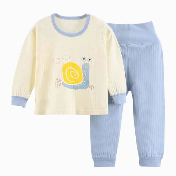 NIEWTR 2T-5T Kids Long Sleeve Clothes Girls Girls Soft Pullover & Comfy Long Pants Set Cozy Pajamas Loungewear for Daily and Sleep(A-Light Blue,18-24 Months)