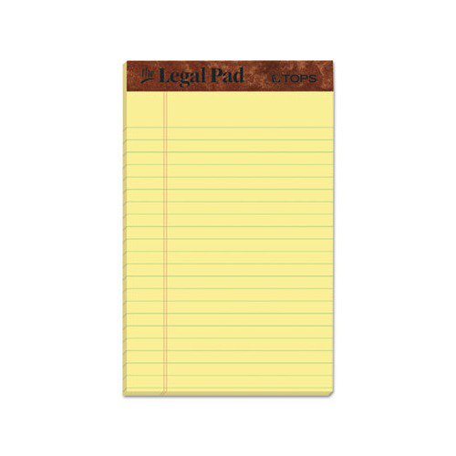 The Legal Pad Perforated Pads Narrow Rule, 5 x 8, Canary, 50 Sheets