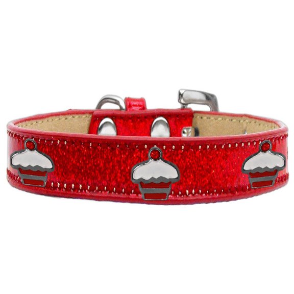 Christmas Dog, Puppy Pet Widget Ice Cream Collar, "Red Cupcake"