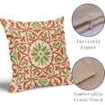 thumbnail image 4 of Orange Green Boho Pillow Covers 16 X Inch Bohemian Ethnic Carpet Style Vintage Flower Print Fall Decorative Throw Pillows Outdoor Linen Cushion Case Farmhouse Decor Set of 2, 4 of 6