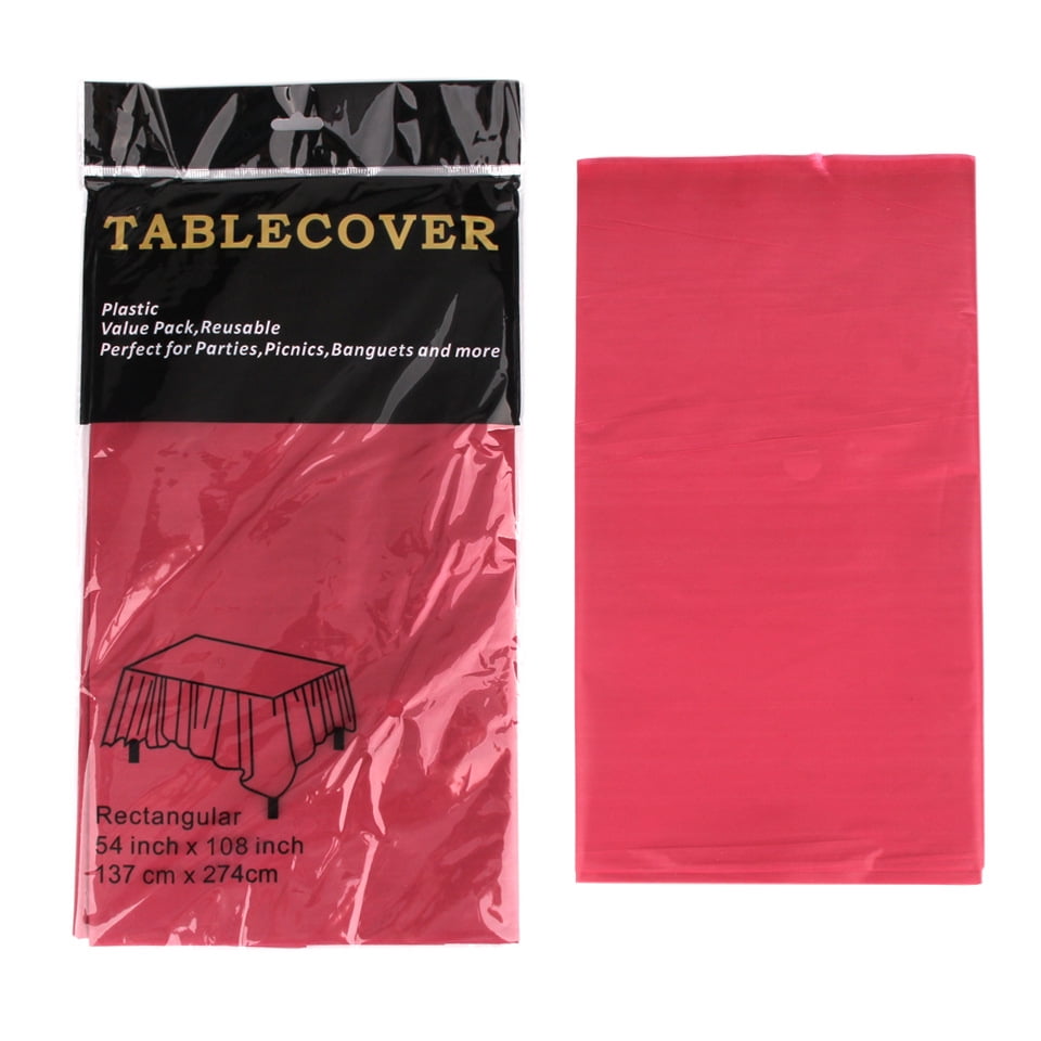 (10Pack Heavy Duty Plastic Table Covers Tablecloth (Reusable