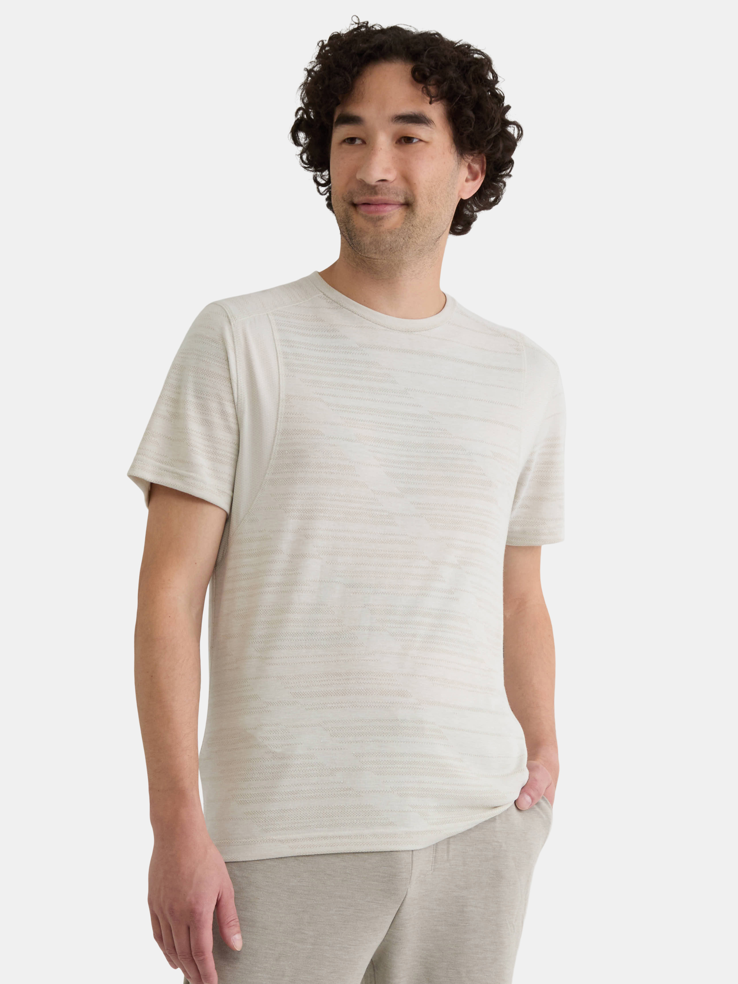 Athletic Works Men's and Big Men's Jacquard Short Sleeve Workout Shirt, Sizes S-3XL
