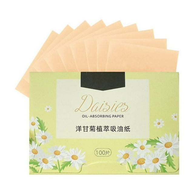 100 Pieces Oil Absorbing Paper Large Size Green Tea Facial Oil Control Blotting Sheets for Makeup and Skin Care