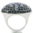 thumbnail image 4 of Rhodium + Ruthenium Brass Ring with Top Grade Crystal in Light Sapphire for Women Style 0W347, 4 of 5