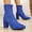 05#Blue, variant on Women's Ankle Boots Pointed Toe Chunky Block Heel Short Boots for Women Low Heeled Booties