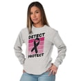 thumbnail image 3 of Detect Protect Breast Cancer Aware Women Plus Size Long Sleeve Graphic Tee Brisco Brands 3X, 3 of 5