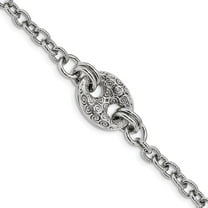 Auriga Fine Jewelry 925 Sterling Silver Rhodium-plated Fancy Swirls Bracelet 7.5inch for Women