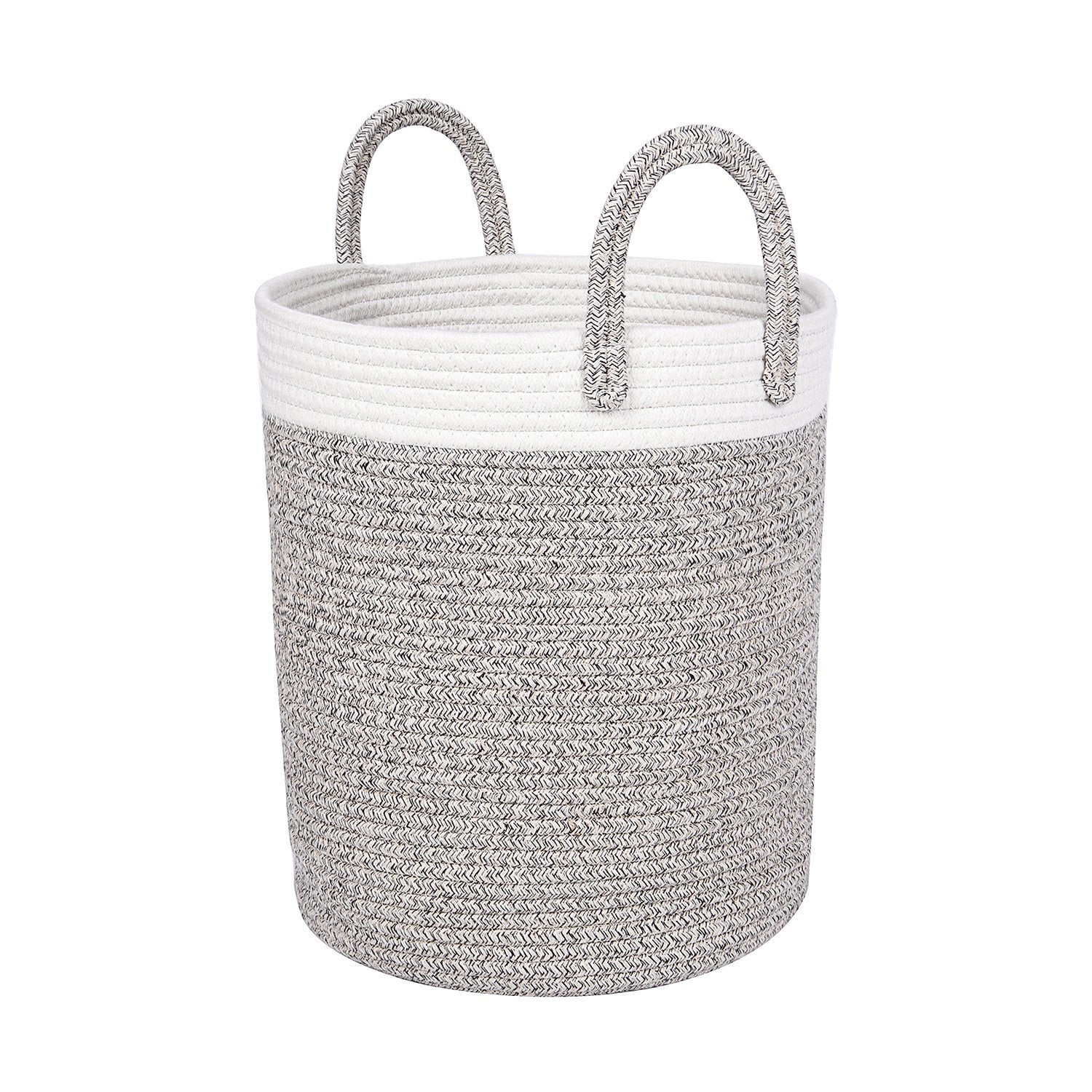 amazing prime Large Rope Storage Basket 15” x 13” Modern Shaped Soft Touch Basket Woven