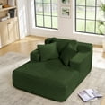 thumbnail image 3 of 63'' Oversized Chaise Lounge Chair Indoor, Corduroy Upholstered Sleeper Sofa Bed, Deep Seat Sleeper Couch, Cozy Reading Chairs for Living Room Bedroom Movie Room, Green, 3 of 9