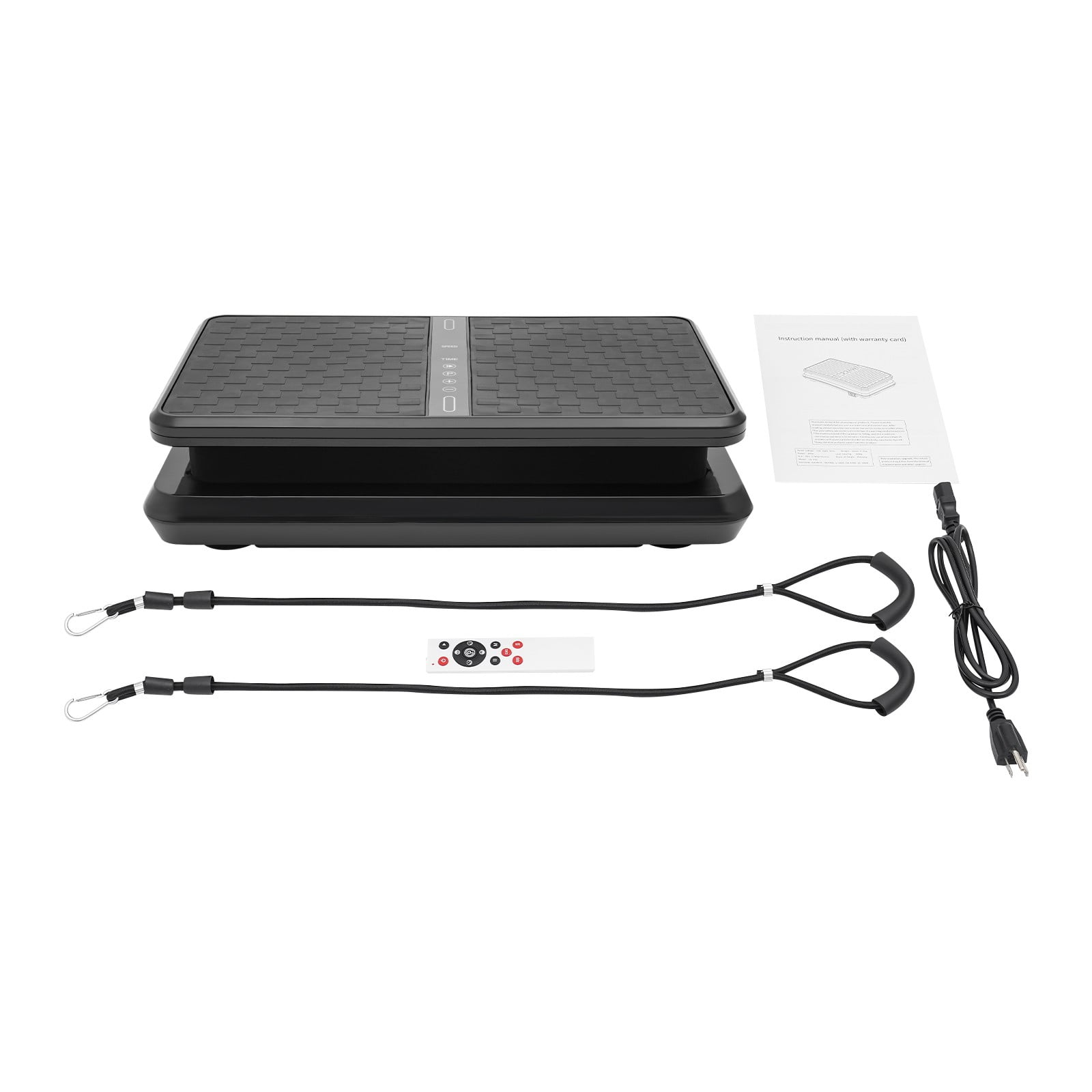 ToppiJoy Vibration Plate Exercise Machine, Remote Whole Body Workout Vibration Platform Loop Bands for Weight Loss, Shaping Black