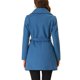 thumbnail image 3 of Inspire Chic Abrigo Trench de Mujer con Cuello Caído, de Un Solo Botón, Largo y con Cinturón, Talla L, Azul Grisáceo, 3 of 6