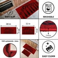 thumbnail image 5 of Chic Cutlery Print Red Wool-Effect Kitchen Mat and Runner Rug Set of 2, 5 of 5