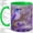 Green, variant on Purple Hummingbird Accent Mug, 11oz Ceramic Coffee Cup for Bird Lovers