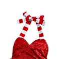 thumbnail image 3 of Qiylii Baby Girls Christmas Romper, Stripe Halter Neck Sequins Bodysuit, 3 of 9