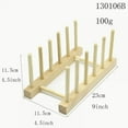 thumbnail image 6 of 5 Slots Wood Dish Racks, Kitchen Countertop Plate Drainers, Wood Color, 6 of 7