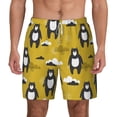 thumbnail image 2 of Goofa Cartoon Bear Yellow Printed Men's Swim Trunks Board Shorts Quick Dry Mens Swimming Trunks with Compression Liner,Breathable Fit Hawaii Beach Shorts-Small, 2 of 9