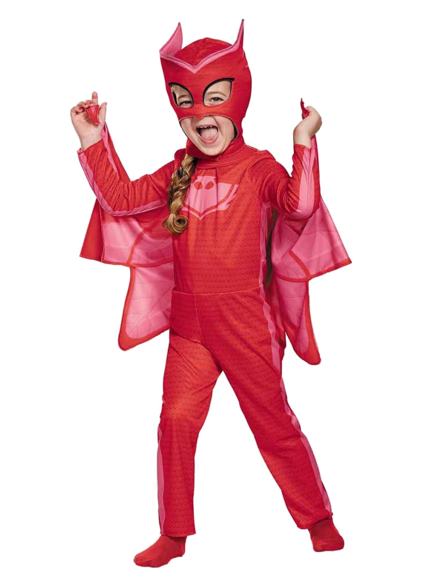Toddler Girls PJ Masks Owlette Red Halloween Costume With Detachable