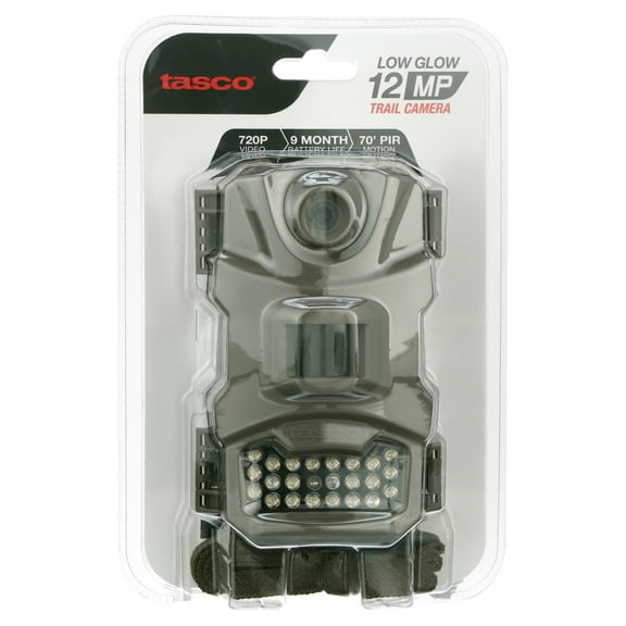 Tasco 12MP Trail Camera with Low Glow Infrared Flash, 720p Video, PIR Motion Sensor, Tan, 119274CW